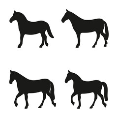 Horse silhouette, animal clipart, jumping horse
