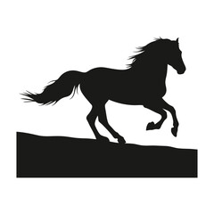 Horse silhouette, animal clipart, jumping horse