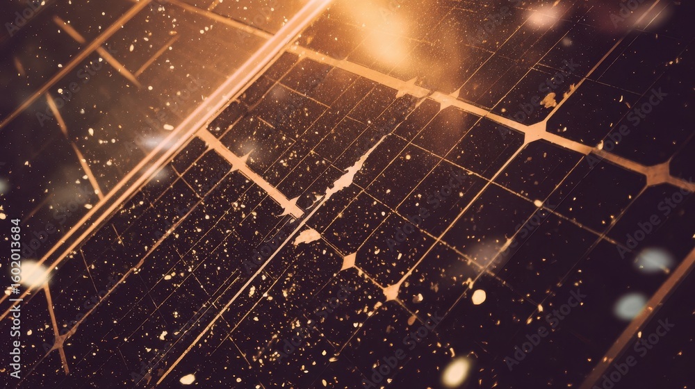 Poster close-up view of a solar panel array.
