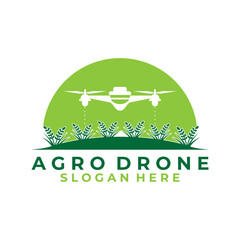 Drone water Agriculture modern tech logo design vector template