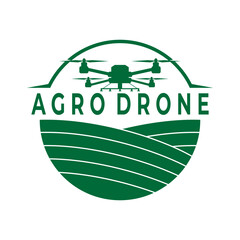 Modern Agriculture logo design vector template. Drone Tech for agriculture