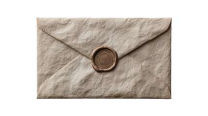 Antique sealed letter with wax seal, evoking history and mystery concept