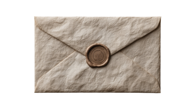 Antique sealed letter with wax seal, evoking history and mystery concept