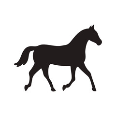 Horse silhouette, animal clipart, jumping horse