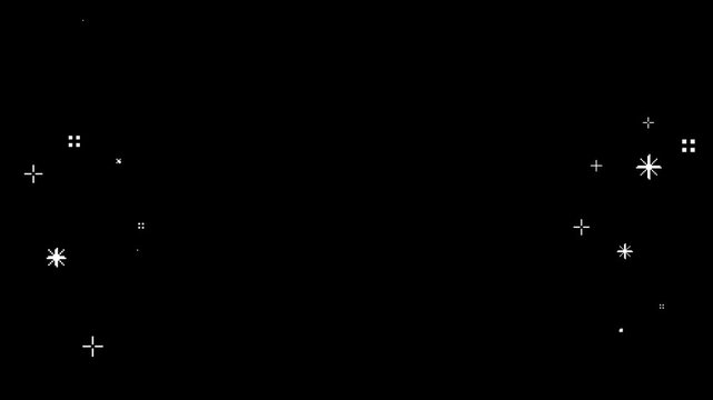 白い輝きが流れる8bitスタイルのエンドロール背景