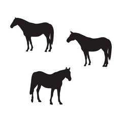 Horse silhouette, animal clipart, jumping horse