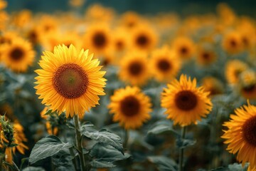 Obraz premium Sunflowers appear in summer