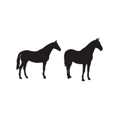 Horse silhouette, animal clipart, jumping horse