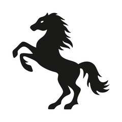 Horse silhouette, animal clipart, jumping horse
