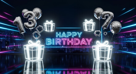 Happy 13Th Birthday Celebration With Festive Decorations