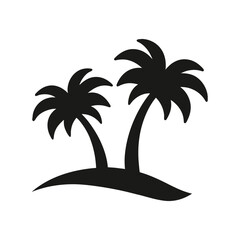 Palm tree silhouette, summer, Beach palm tree