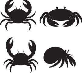 Black and White Crab Silhouette Designs Free Black and White Marine Animal Images for Art, Crafts & Coastal Decor