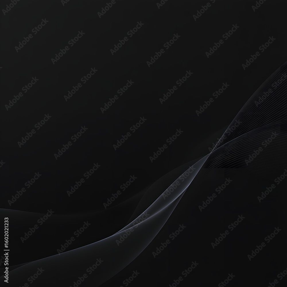 Poster elegant dark background with subtle flowing abstract light lines, perfect for modern design.