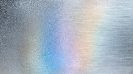 Fototapeta premium Iridescent platinum brushed metal texture with natural light