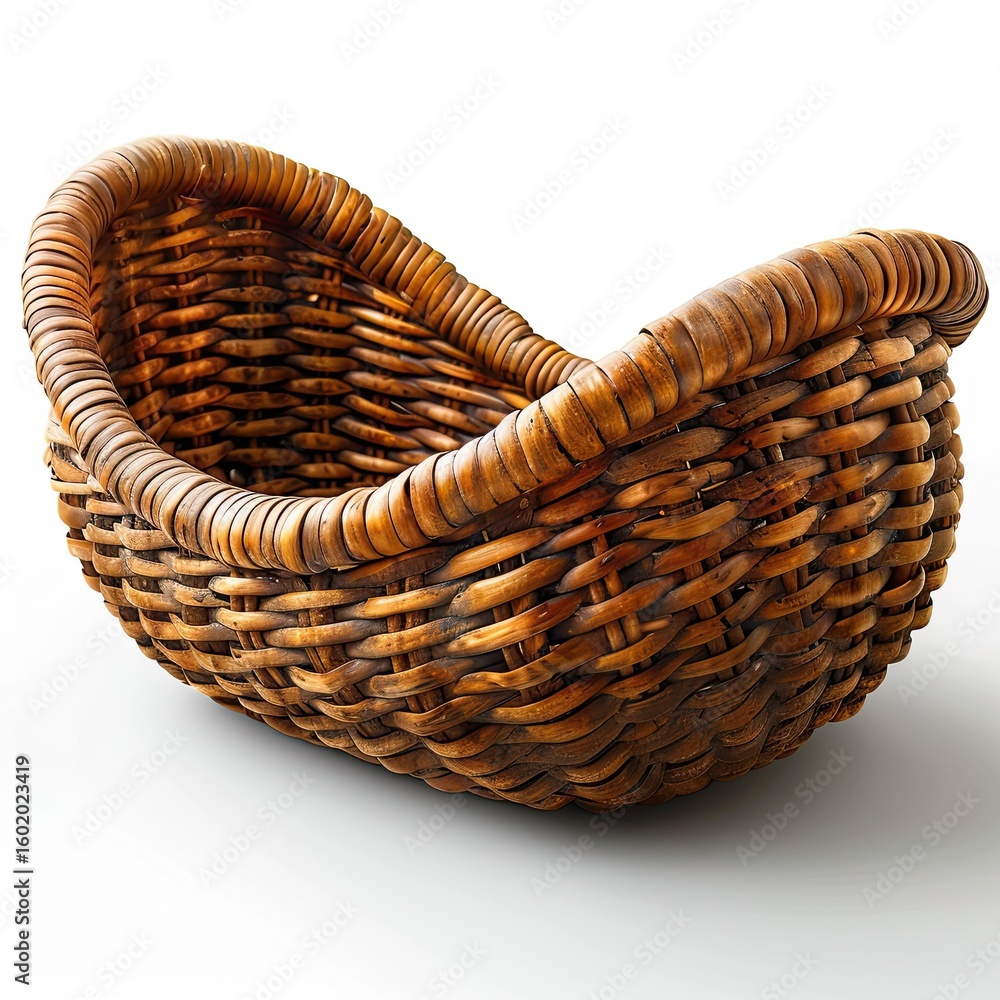 Poster handcrafted wicker basket: rustic charm and natural texture in storage container