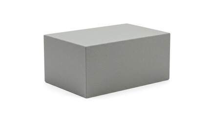 Fototapeta premium Gray Rectangular Prism on White Background.