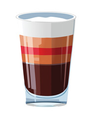 Colorful Coffee Drink Glass - Vector Illustration