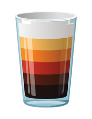 Layered Coffee Drink Glass - Vector Illustration