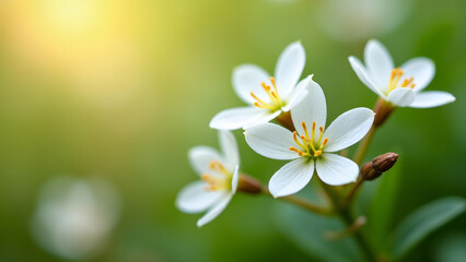 Naklejka premium White Rain Lily Flowers In Sunlight
