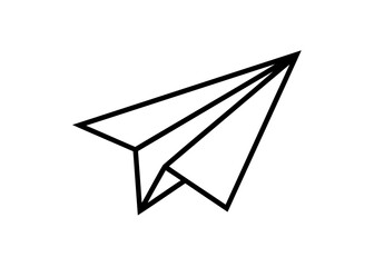 Flying paper plane icon vector, paper plane outline vector