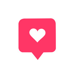 Social Media Love Notification Icon Vector. Love icon, Heart icon vector design, Love notification, Social media notifications