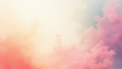 A pastel sky filled with soft, ethereal clouds.