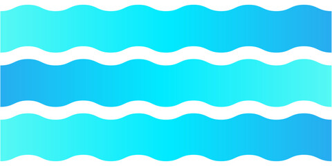 水色グラデーションの太い波線模様の爽やかな背景素材
