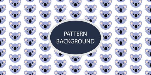 Childish Babies Pattern Animal head background. animal heads cartoon background for baby textile, wrapping paper, wallpaper, fabric and more. Vector illustration