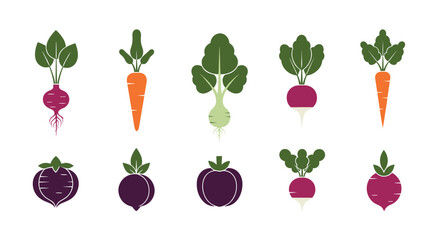 Fototapeta premium A collection of root vegetables and other produce for healthy eating choices