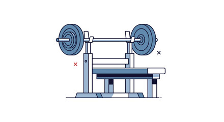 Bench press weightlifting equipment for strength training and fitness workout