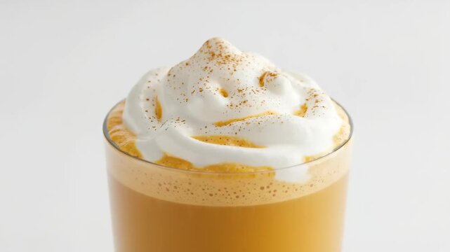 Creamy pumpkin spice latte topped with whipped cream