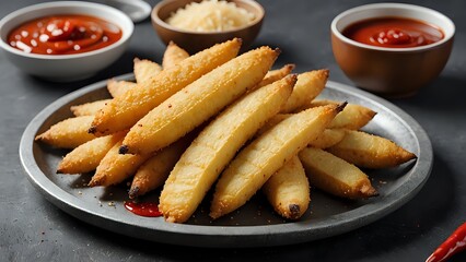 french fries with ketchup
