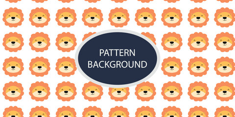 Childish Babies Pattern Animal head background. animal heads cartoon background for baby textile, wrapping paper, wallpaper, fabric and more. Vector illustration