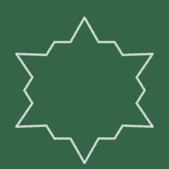 手書きチョーク風図形　6トゲ