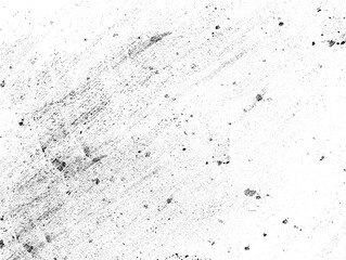 Distressed black dust and scratch texture on transparent background. Grunge overlay vintage effects, noisy film look, dirty print design, or gritty urban textures.