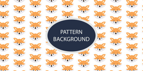 Childish Babies Pattern Animal head background. animal heads cartoon background for baby textile, wrapping paper, wallpaper, fabric and more. Vector illustration