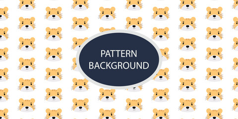 Childish Babies Pattern Animal head background. animal heads cartoon background for baby textile, wrapping paper, wallpaper, fabric and more. Vector illustration
