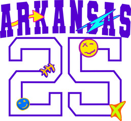 Arkansas Vintage Typography College Varsity for Jersey, T-Shirt, or Wall Art Design - Vector