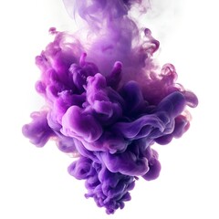 Obraz premium Vibrant purple ink swirling in water isolated on white background