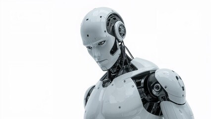 Highly detailed 3D render of a futuristic humanoid robot with lifelike features and advanced mechanical design. Perfect for technology, AI, sci-fi, and innovation concepts.