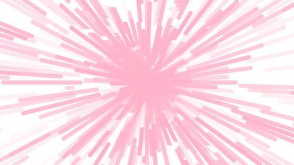 Obraz premium A soft pink burst of radiating lines explodes from the center against white, creating gentle, dreamy motion and a cheerful, energetic feel.