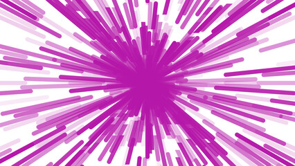 Obraz premium A vibrant purple explosion of radiating lines bursts from the center against a white background, creating dynamic energy and motion.