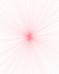 A gentle, radiant burst of soft pink light beams from a central point, creating a delicate starburst effect against a clean white background.