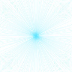 Obraz premium A radiant burst of soft cyan light beams from a central point, creating a gentle, starburst effect against a clean white background.