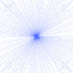 A radiant burst of soft blue light beams from a central point, creating a gentle, starburst effect against a clean white background.