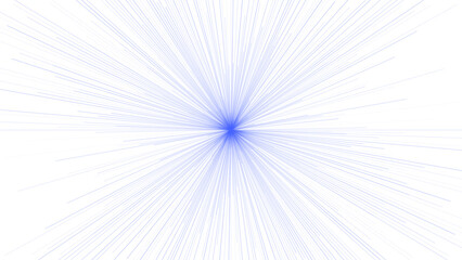 A radiant burst of soft blue light beams from a central point, creating a gentle, starburst effect against a clean white background.