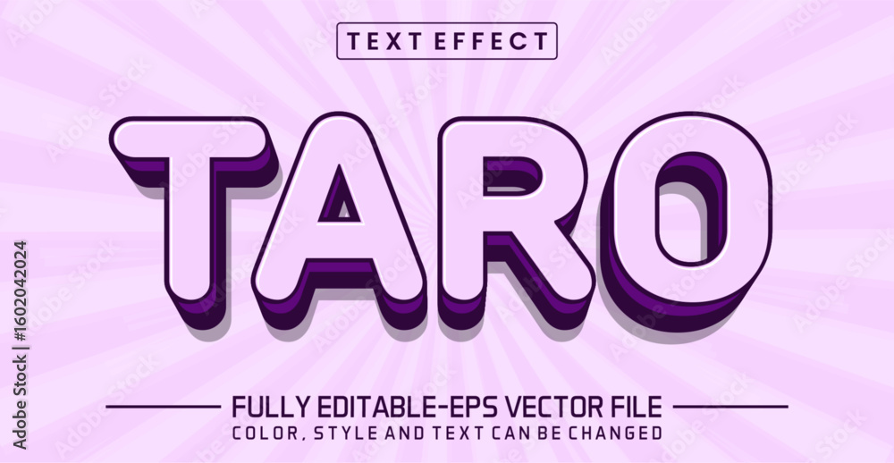 Poster taro font text effect editable