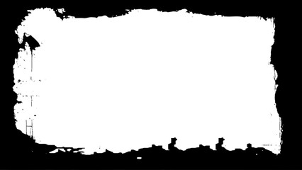 Solid black border frames in grunge style. Hand drawing ink brush strokes of abstract rectangles with space for text and images. vector graphic.