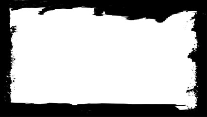 Fototapeta premium Solid black border frames in grunge style. Hand drawing ink brush strokes of abstract rectangles with space for text and images. vector graphic.
