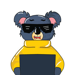 Koala wearing classic style illustration. retro animals t shirt designs bundle, Animal graphic t shirt for print, groove graphic collection 